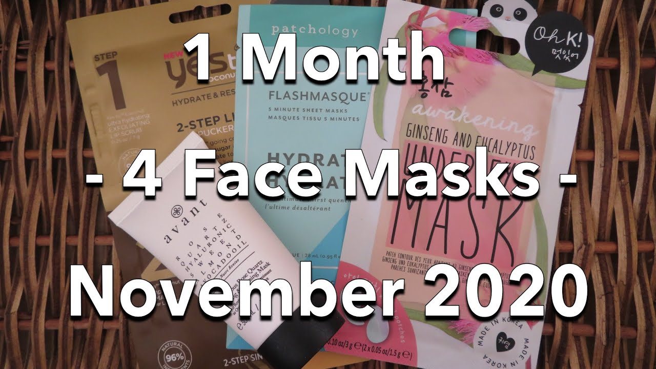 1 MONTH - 4 Face Masks -  November 2020.  #85