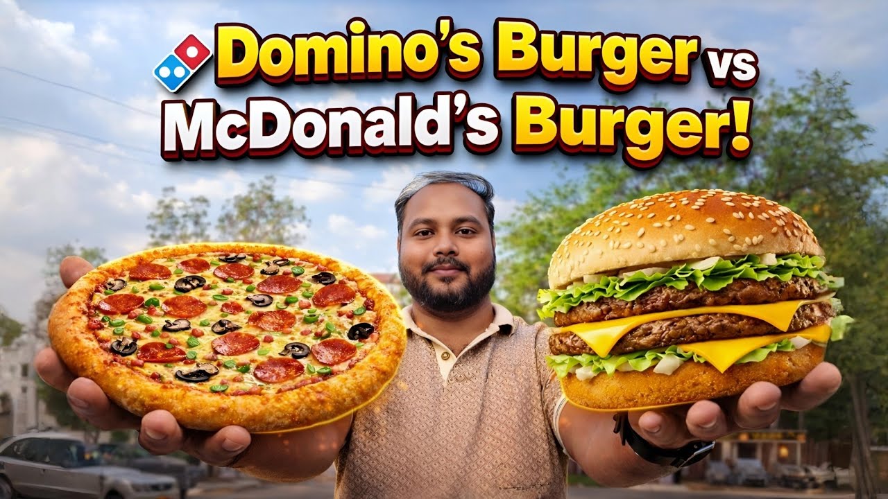 I Tried Domino’s Pizza Burger vs McDonald’s Burger! Shock Result 😱