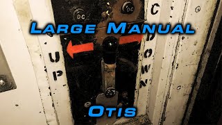 Epic Motor Startup and Black Button Power Doors on this Large Otis Manual Freight Elevator