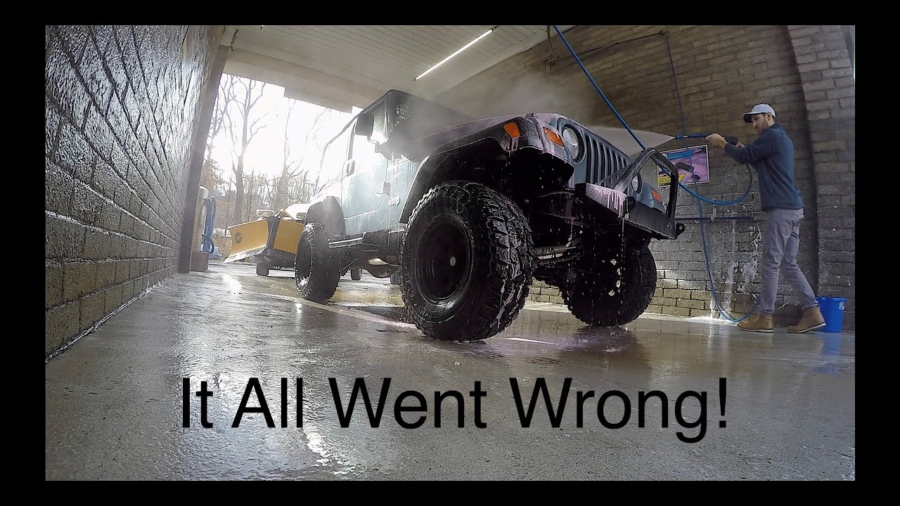 JEEP WRANGLER TJ CAR WASH DISASTER! - YouTube