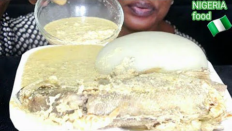 NIGERIA FOOD MUKBANG/ OIL-LESS EGUSI SOUP And FUFU/ MUKBANG ASMR
