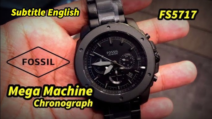 Fossil Machine Three-Hand Date Dark Brown Eco Leather Watch FS5972 - YouTube