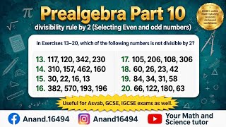 Prealgebra ( selecting numbers which are not divisible by 2 ie selecting odd numbers ) #prealgebra
