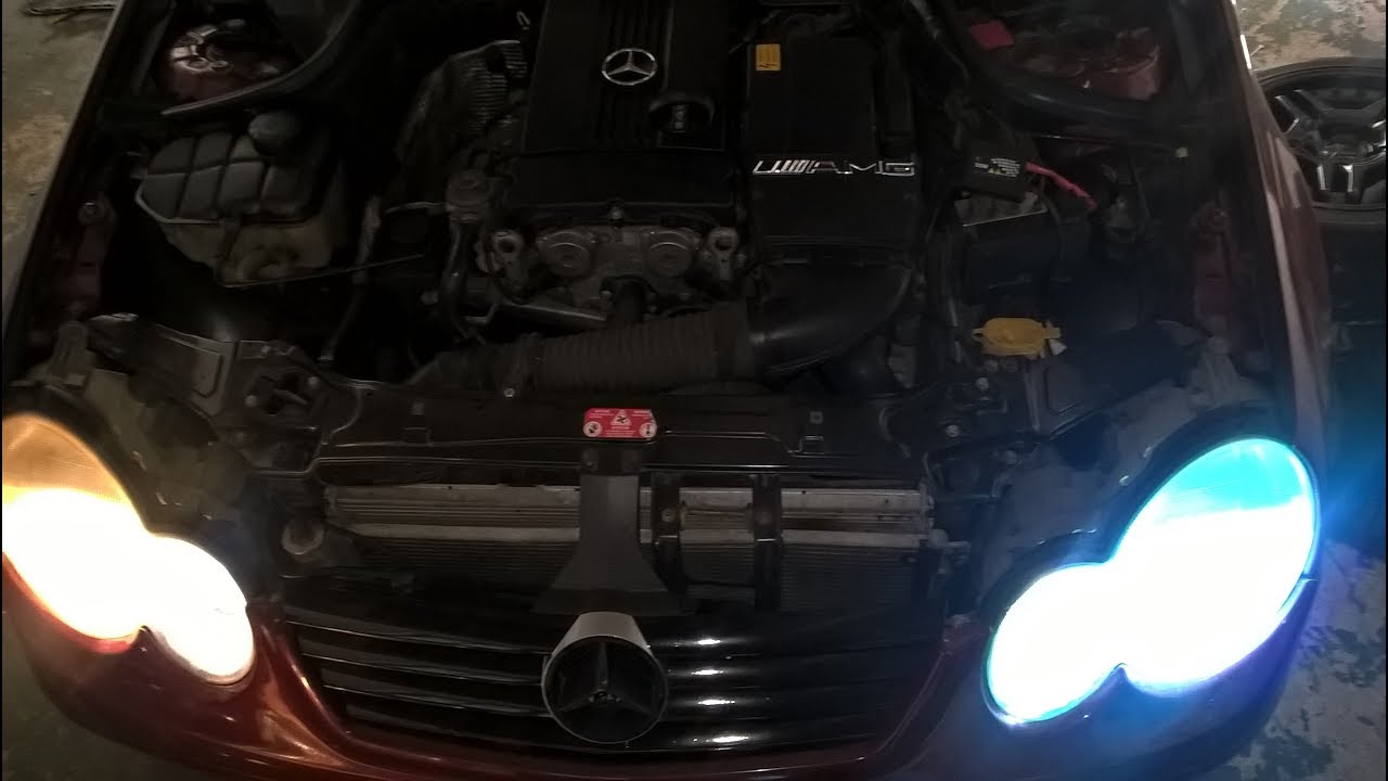 W203 Mercedes C230 Kompressor HID Kit install YouTube