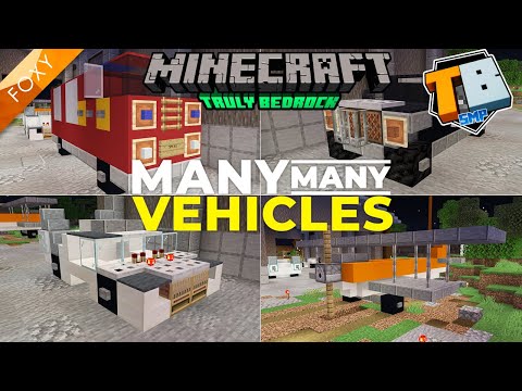 Thumbnail For Many Many Vehicles | Truly Bedrock Season 1 [115] | Minecraft Bedrock Edition 1.14 SMP