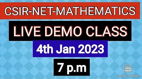 CSIR NET MATHEMATICS-VIDEOS IN TAMIL-ONLINE CLASSES-DEMO CLASS-STUDY MATERIAL-SOLVED PYQS