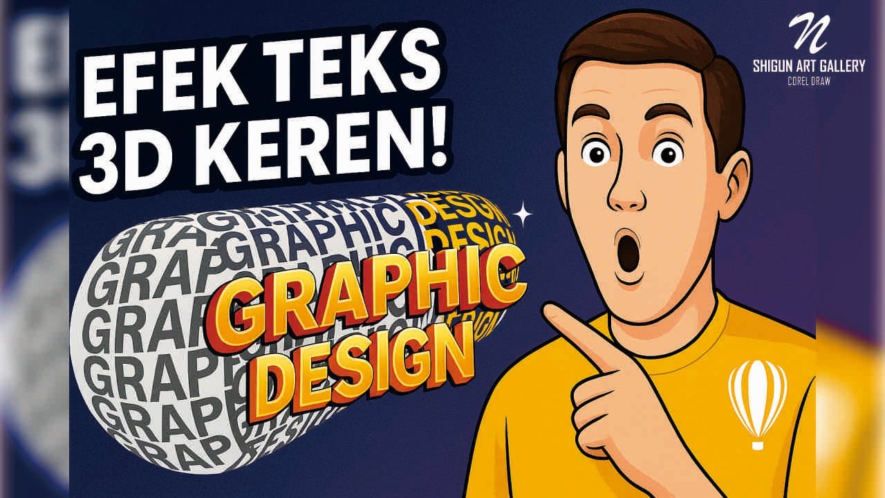 WOW! TEKS 3D DI COREL | Tutorial Desain Simple & Elegan - YouTube
