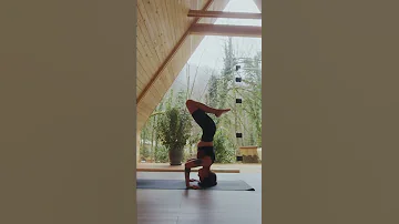 Very nice headstand yoga with flute background music