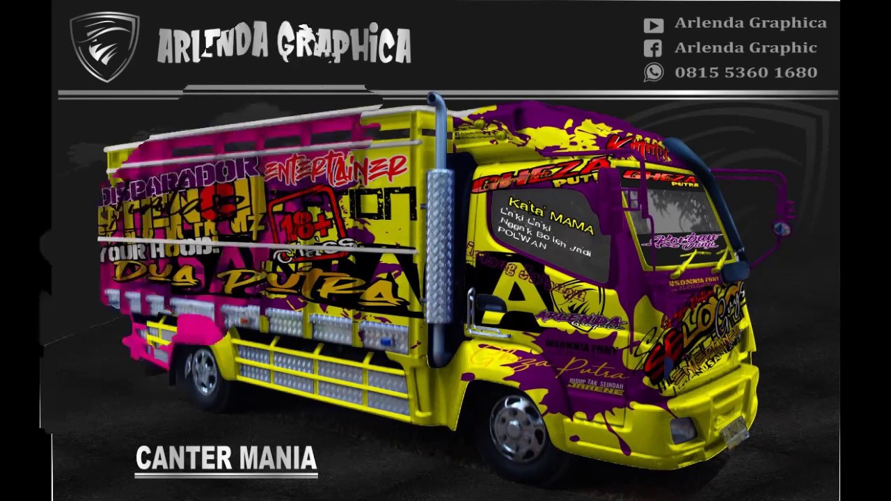 DESAIN CUTTING STICKER TRUCK CANTER MODIFIKASI SIMPLE YouTube