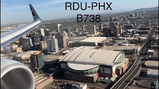 Raleigh-Durham (RDU) - Phoenix (PHX) - American Airlines - Boeing 737-823 - T/O Inflight & Landing