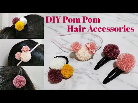 DIY Yarn Pom Pom Hair Accessories | Super Easy and Pretty! ? Lovey Crafts