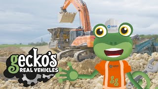 Gecko and the Dump Truck + More! - Gecko's Real Vehicles | Educational Videos for Kids