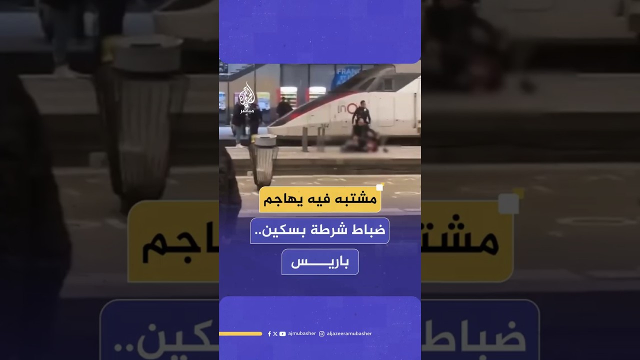 مشتبه فيه يهاجم ضباط شرطة بسكين..باريس