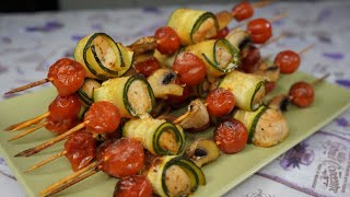 Squisite Spiedini Di Pollo Con Verdure Al Forno