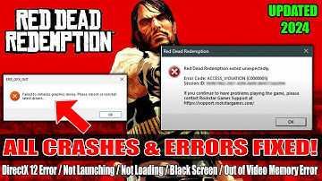How to Fix Red Dead Redemption Crashing | RDR Exited unexpectedly Error Code: Access Violation Fix