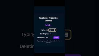 Tricks : 32/100 JavaScript Typewriter Effect #webdesign #frontenddesign #webanimation
