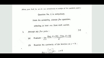 Calculus,B.Sc (Hons) Statistics, Previous year Question paper 2018