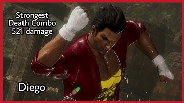 DOA6 Diego Forbidden Fortune Strongest Death Combo 521 dmg!!!
