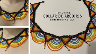 Collar de arcoíris 🌈 en  mostacilla / chaquira PASO A PASO
