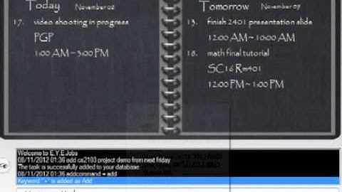 Smart To-do Manager E.Y.E. Jobs (CS2103 Software Engineering Project)