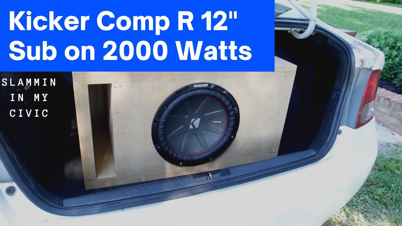 Kicker Comp R 12 Slams In My 09 Honda Civic (2000 Watts)