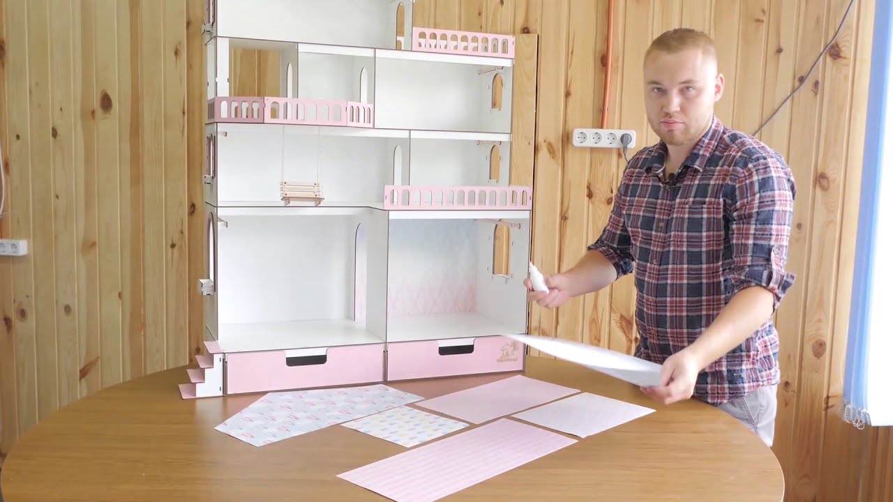 Обои для кукольных домиков NestWood. Как правильно наклеить? - YouTube