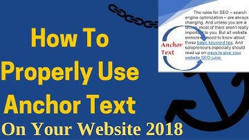 How to use anchortext on your website 2018