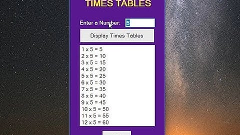 Visual Basic Tutorial - For Next Loops - Times Tables