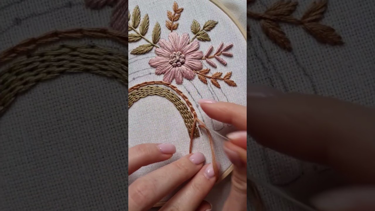 Радуга, вышитая цепочным стежком 🌈✨ | Вышивка в стиле бохо «Радуга» 