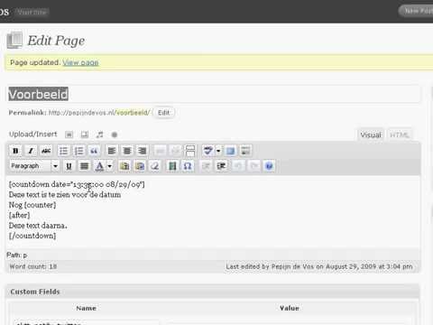 Wordpress Countdown Plugin Demo