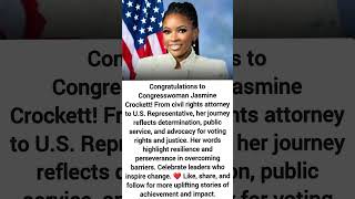 Jasmine Crockett’s Inspiring Journey to Congress #shorts #shortsfeed #shortvideo #viralshort #viral