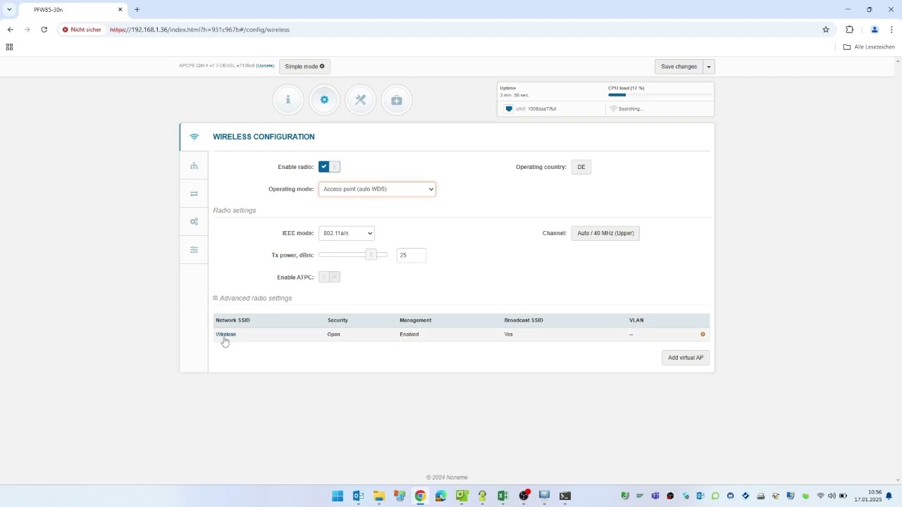 Einrichtung BWnet FRS Sender