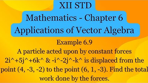 Example 6.9 12th STD Chapter 6 | Applications of Vector Algebra