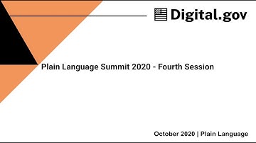 Plain Language Summit 2020 - Fourth Session