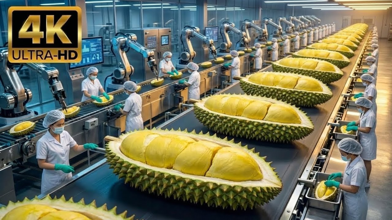 Inside the Giant Durian Factory: The Amazing King of Fruits Custard Production Process