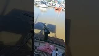 Cleaning the surface rust off my rudder stock . thursday we reinstall tge new attachment ye ha