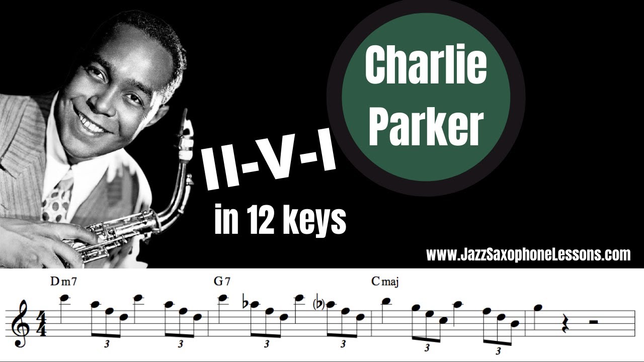 Charlie Parker's II-V-I in 12 keys (from his solo on Cherokee