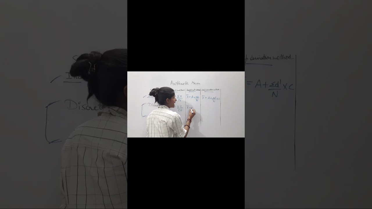 Arithmetic mean | Individual, discrete, continuous series | Direct, shortcut, step deviation method