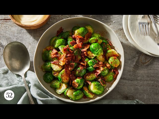 How to Make Brussels Sprouts with Bacon Mayo #shorts | Food52