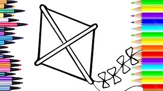 how to draw a kite   How to Draw a Kite | Coloring Pages