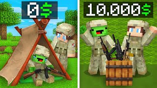 Mikey and JJ From POOR To RICH Military Base in Minecraft (Maizen)