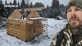 Winter Log Cabin Build on Off-Grid Homestead |EP16|