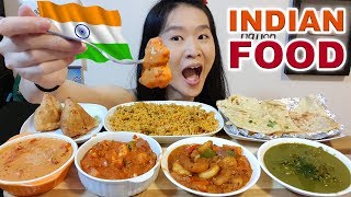 INDIAN FOOD!! Butter Chicken, Samosa, Kadai Paneer, Saag Gosht, Biryani, Naan | Eating Show Mukbang