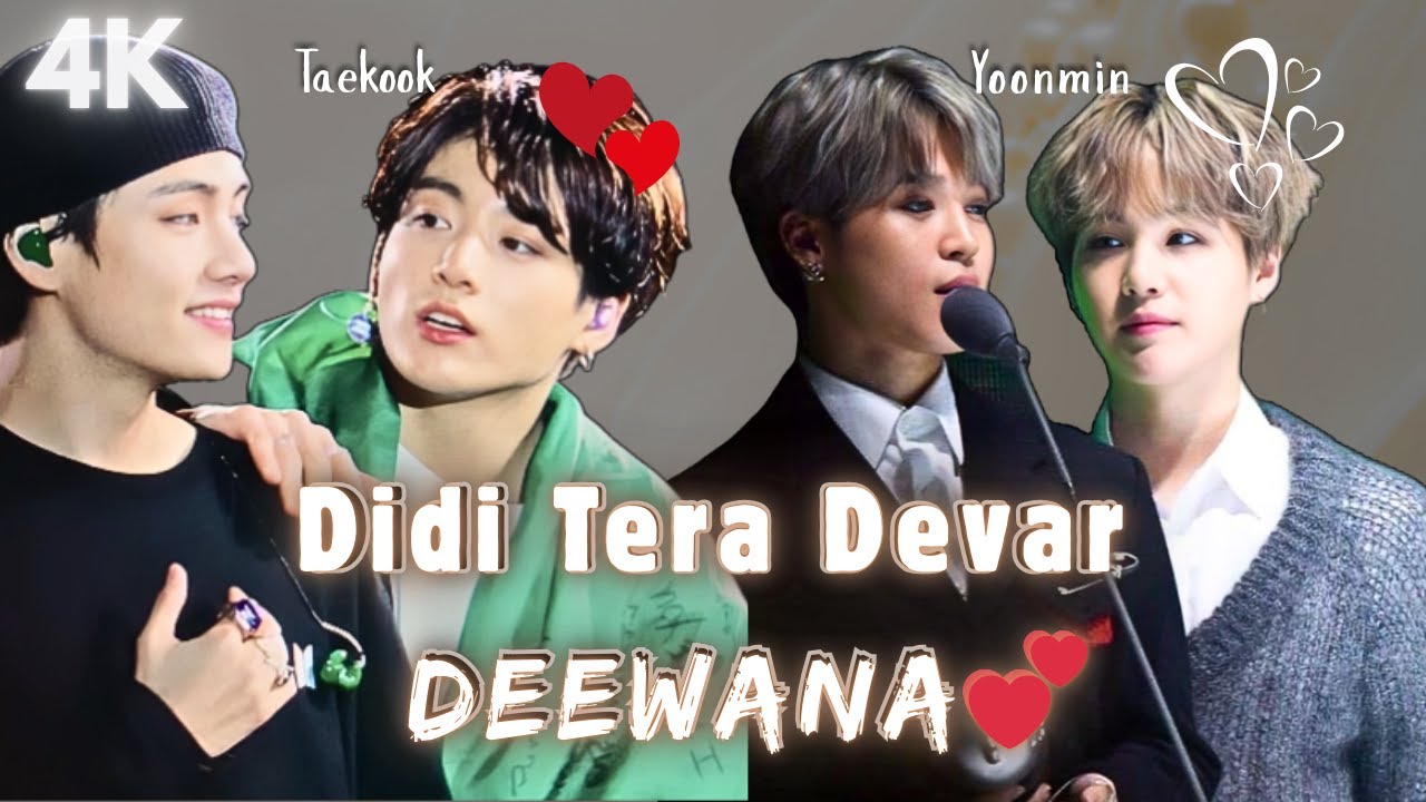 Didi Tera devar deewana - Ft. Taekook & Yoonmin 😂 | Hindi song 🎶 | Taekook & Yoonmin fmv 💜 | Bts fmv