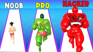 NOOB vs PRO vs HACKER ~ Muscle Race 3D (Part 5) GamePlay All Levels YHD29F