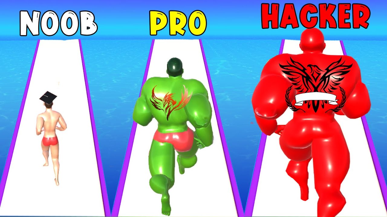 NOOB vs PRO vs HACKER ~ Muscle Race 3D (Part 5) GamePlay All Levels YHD29F