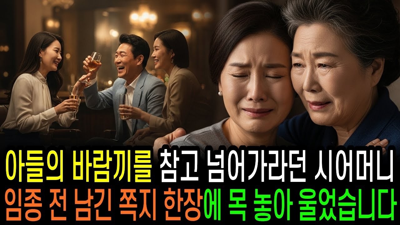 아들의 바람끼를 참고 넘어가라던 시어머니, 임종 전날 남긴 쪽지 한 장에 목 놓아 울었습니다