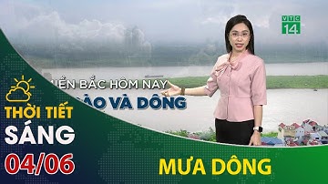 Thời tiết hôm nay 04/06: Bắc Bộ mưa dông tiếp diễn, Nam Bộ mưa về chiều tối | VTC14