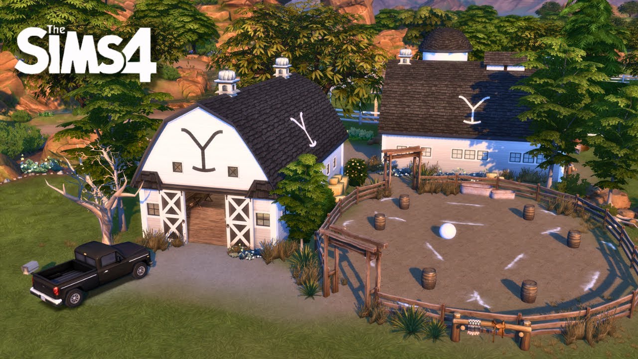 🐴Yellowstone Barns | Sims 4 Speed Build | No CC - YouTube