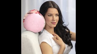 Microbead Squishy Bolster Neck Roll Pillow - Owl And Hearts